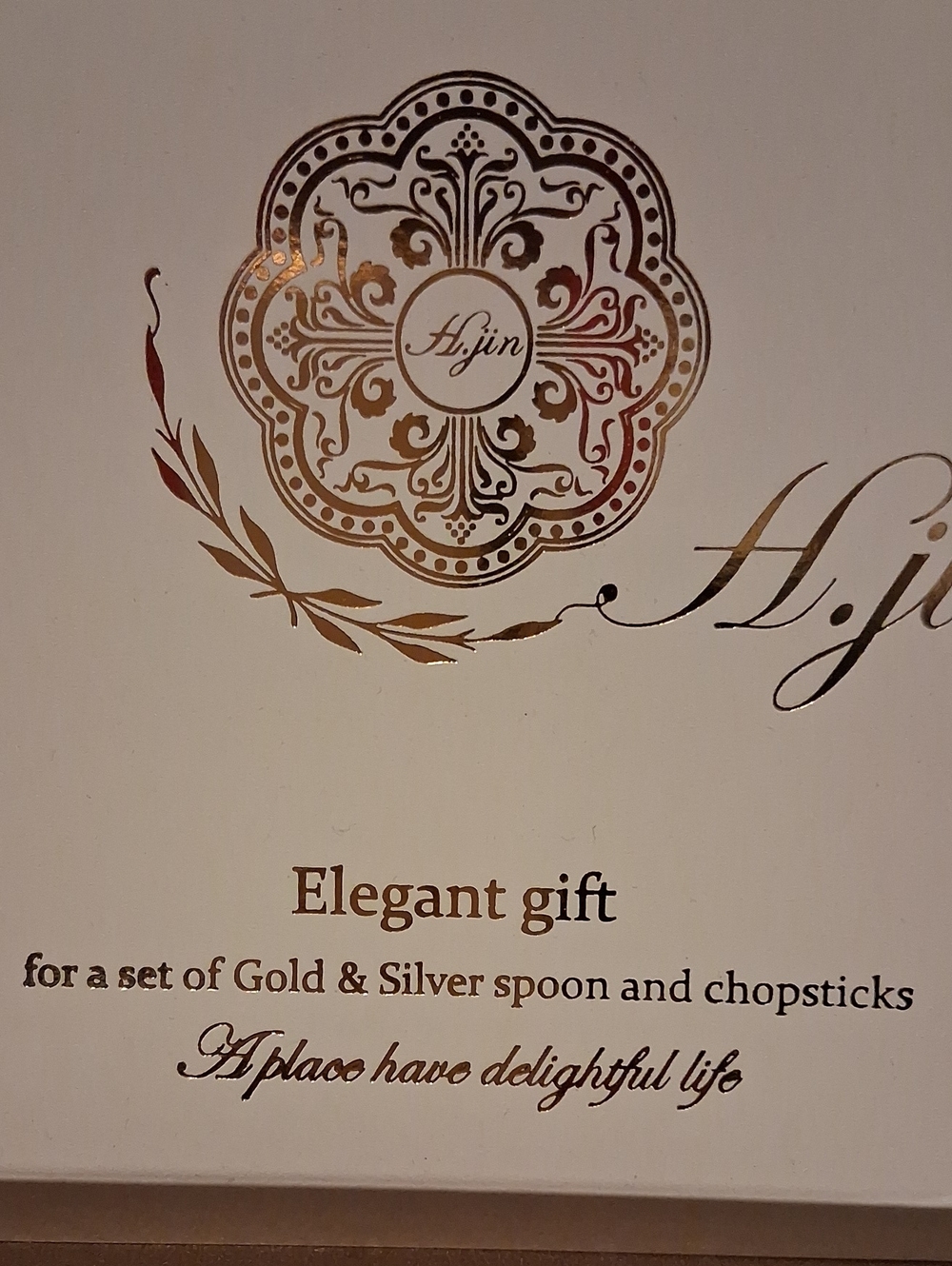 H.jin Elegant Gold And Silver Spoon And Chopsticks
